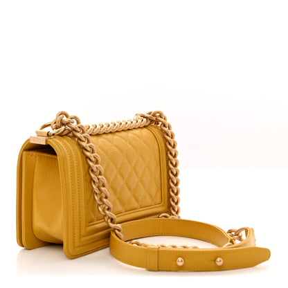 Chanel Lambskin Quilted Small Boy Flap Yellow 3 of 13