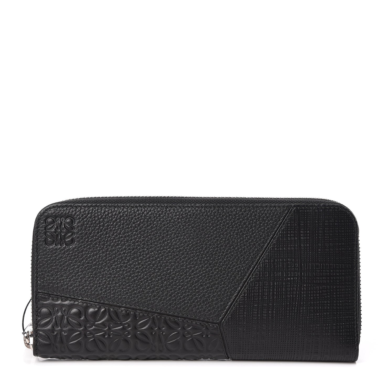 Calfskin Puzzle Open Wallet Black