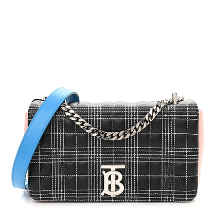 Burberry Grainy Calfskin Quilted Lola TB Bag Black Multicolor 1 of 10