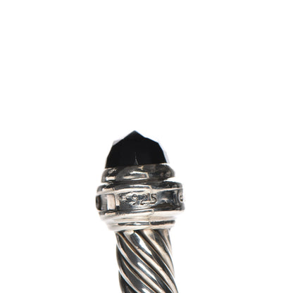 David Yurman Sterling Silver Diamond Black Onyx 5mm Cable Classics Princess Bracelet 5 of 6