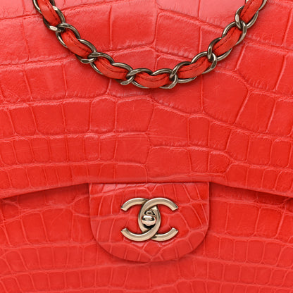 Chanel Alligator Jumbo Double Flap Red 8 of 11