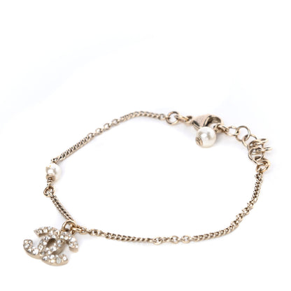 Chanel Pearl Crystal CC Bracelet Gold 1 of 5