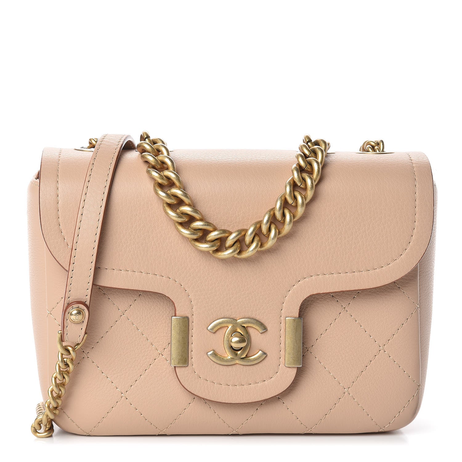 Chanel Grained Calfskin Archi Chic Flap Beige 1 of 17