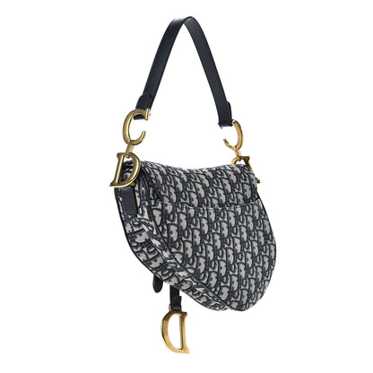 Christian Dior Oblique Saddle Bag Blue 2 of 9
