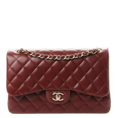 Chanel Lambskin Quilted Jumbo Double Flap Burgundy 1 of 9