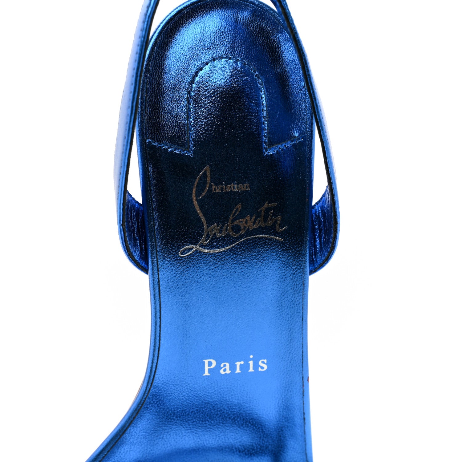 Christian Louboutin Kid Laminato O Marylin 85 Slingback Sandal Heels 39.5 Alize 7 of 8