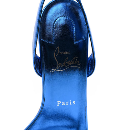 Christian Louboutin Kid Laminato O Marylin 85 Slingback Sandal Heels 39.5 Alize 7 of 8