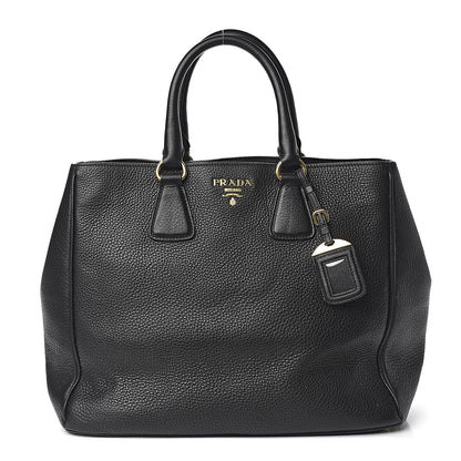 Prada Vitello Daino Tote Black 1 of 10