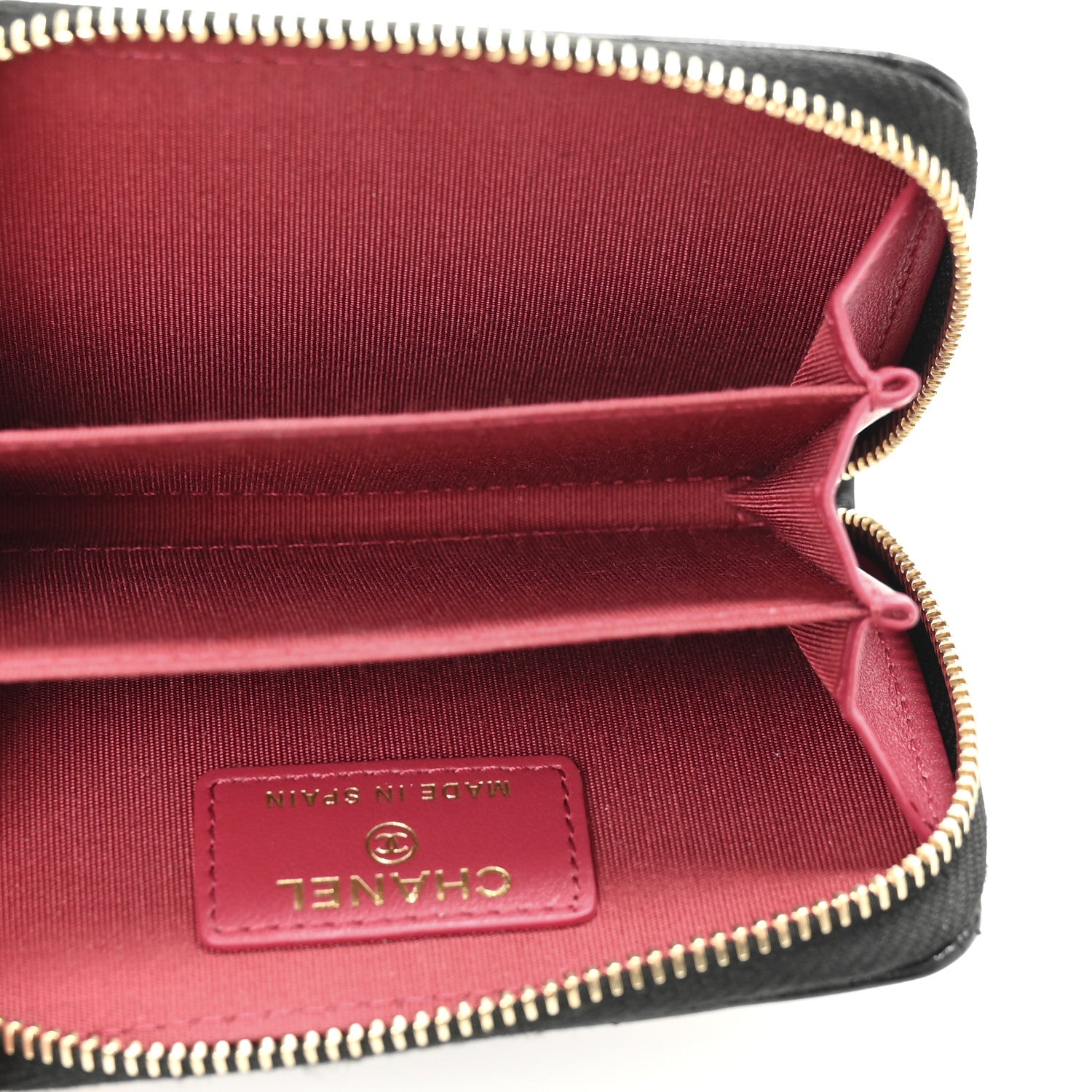 Chanel Lambskin Quilted Chanel 19 Zip Around Coin Purse Wallet Black 5 of 10