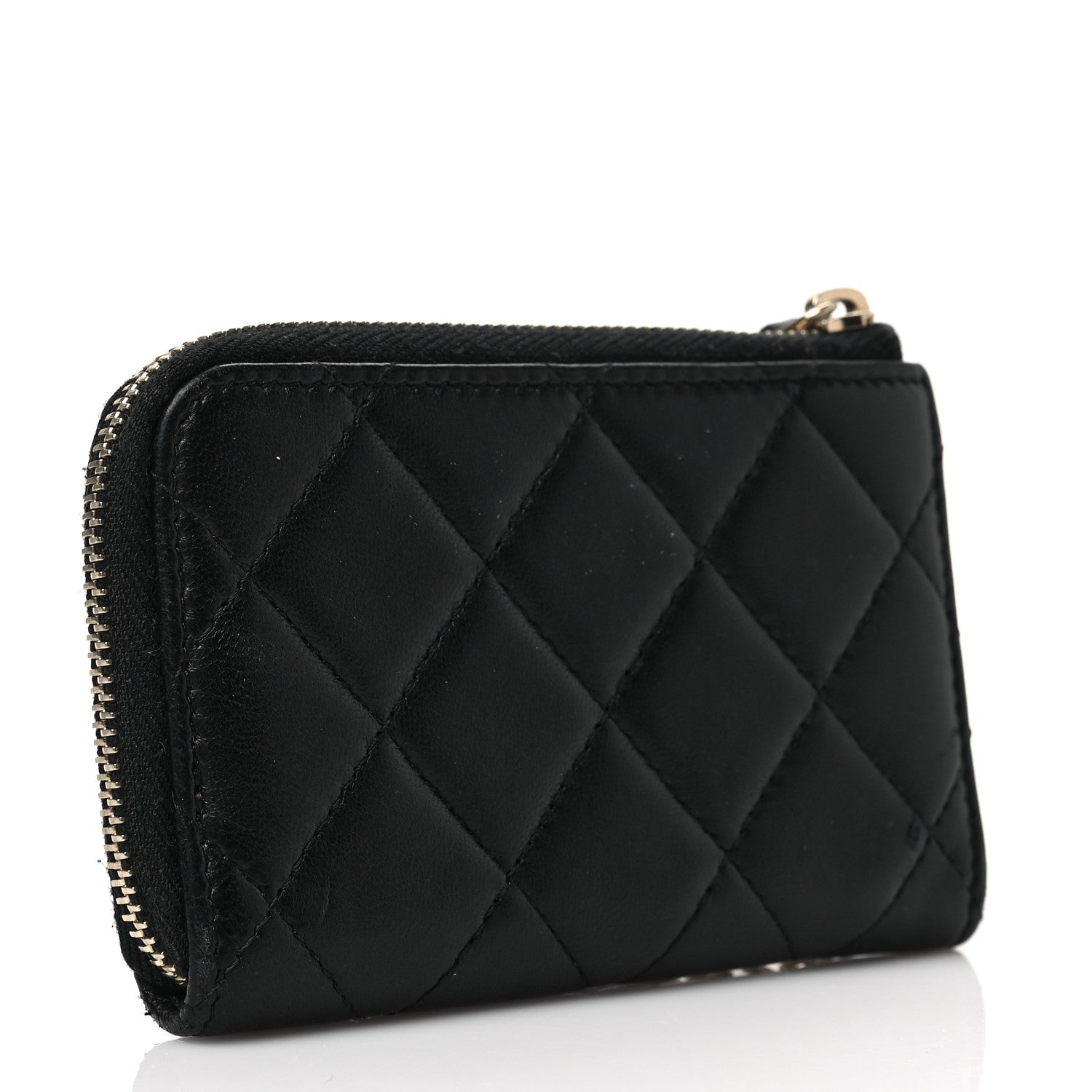 Chanel Lambskin Quilted Key Holder Case Black 3 of 8