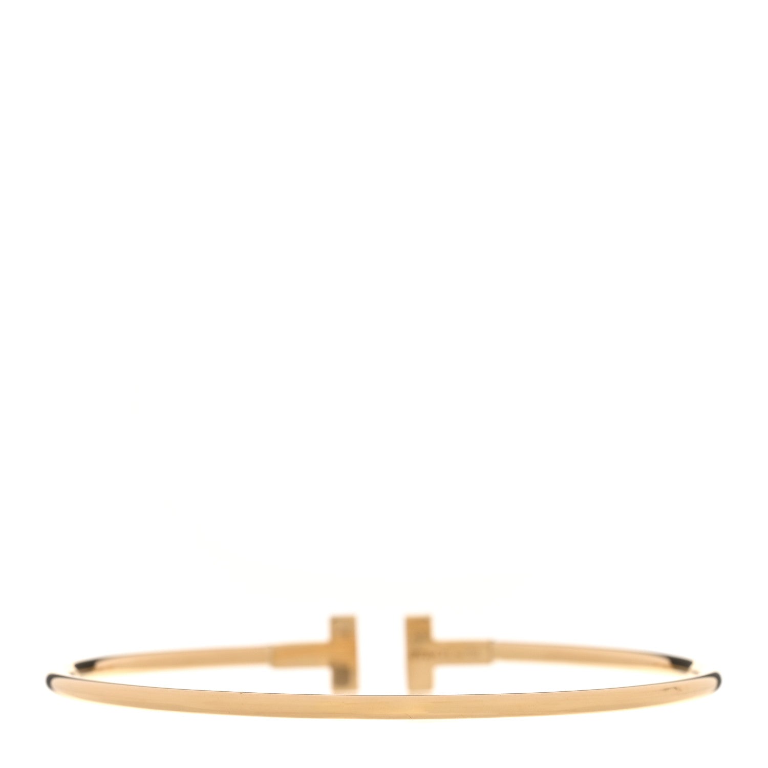Tiffany 18K Yellow Gold Narrow T Wire Bracelet 2 of 3
