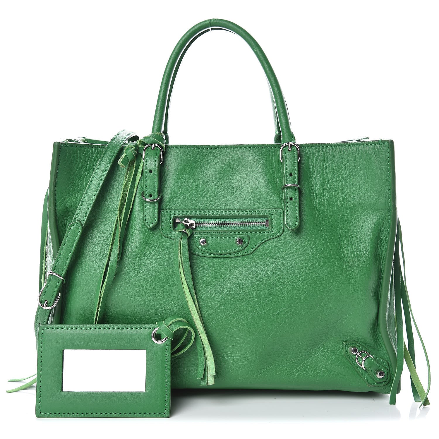 Balenciaga Veau Papier A6 Zip Around Tote Vert Trefle 1 of 15