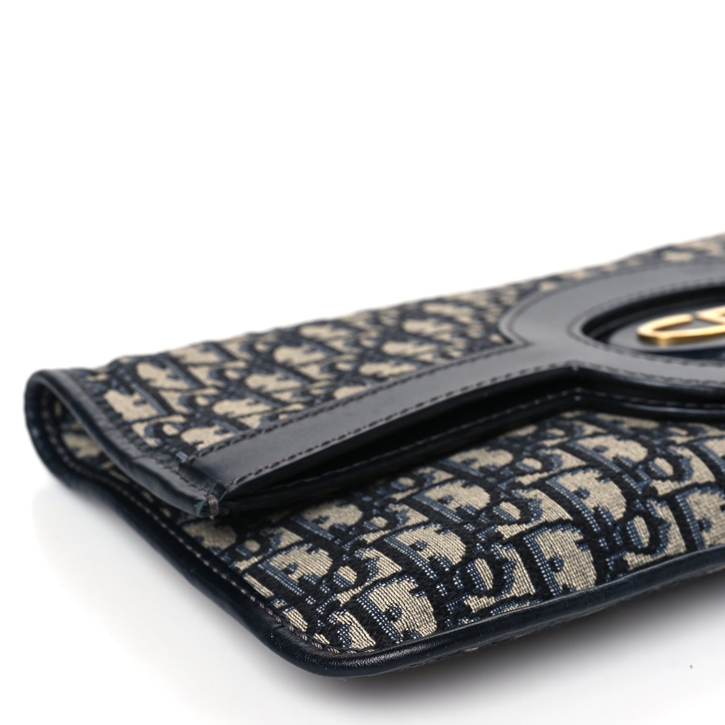 Oblique Fold Over Clutch Blue