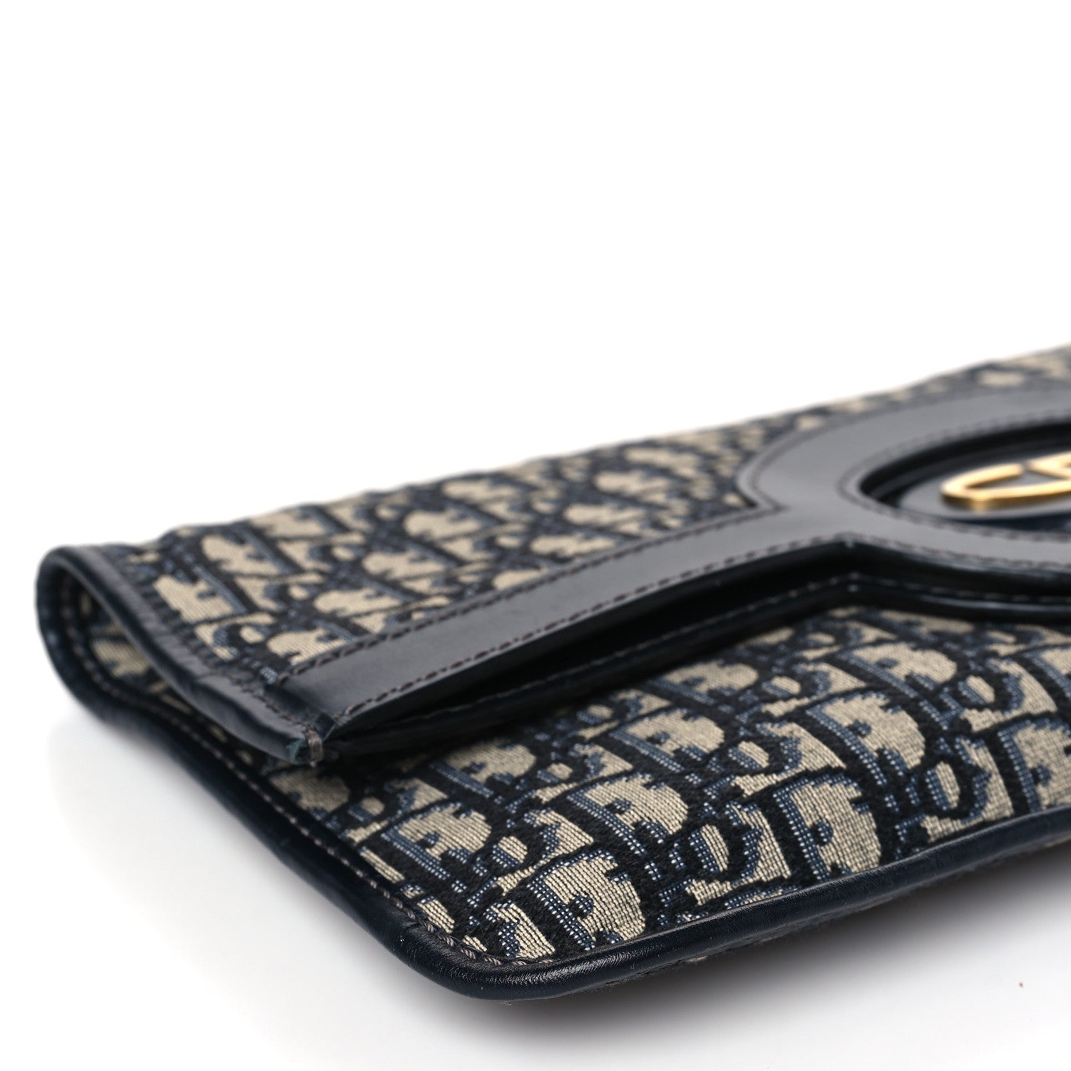 Christian Dior Oblique Fold Over Clutch Blue 7 of 9