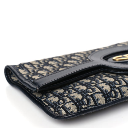 Christian Dior Oblique Fold Over Clutch Blue 7 of 9