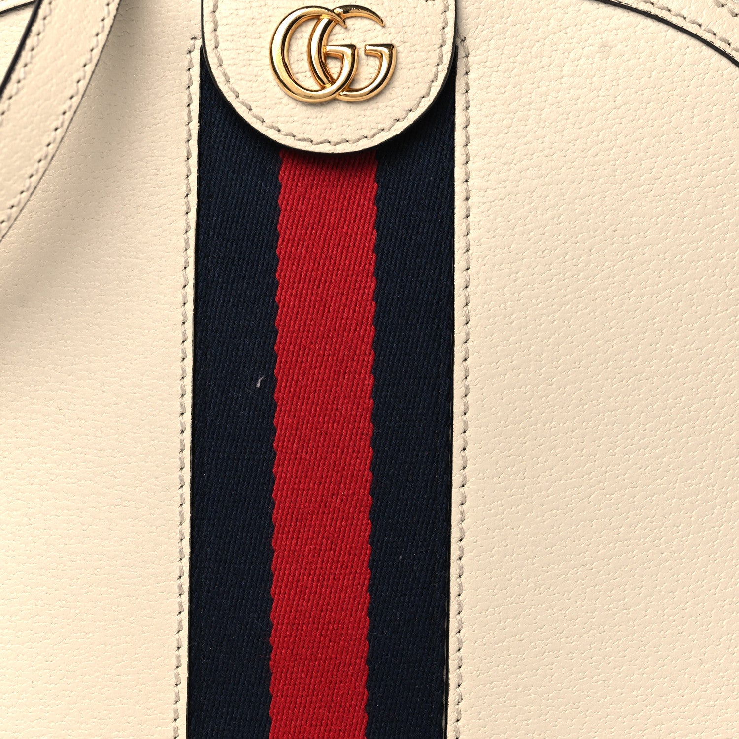Gucci Textured Dollar Calfskin Web Small Ophidia Dome Shoulder Bag Mystic White 9 of 12