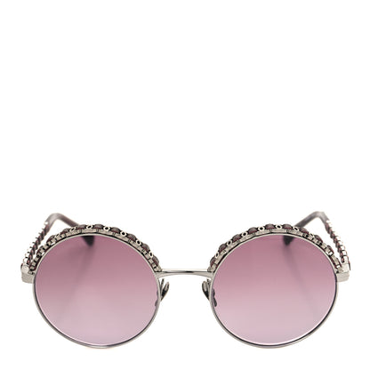 Chanel Metal Calfskin Round Chain Sunglasses 4265-Q Brown 2 of 7