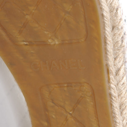 Chanel Tweed Patent Calfskin CC Espadrilles 41 White Black 7 of 11