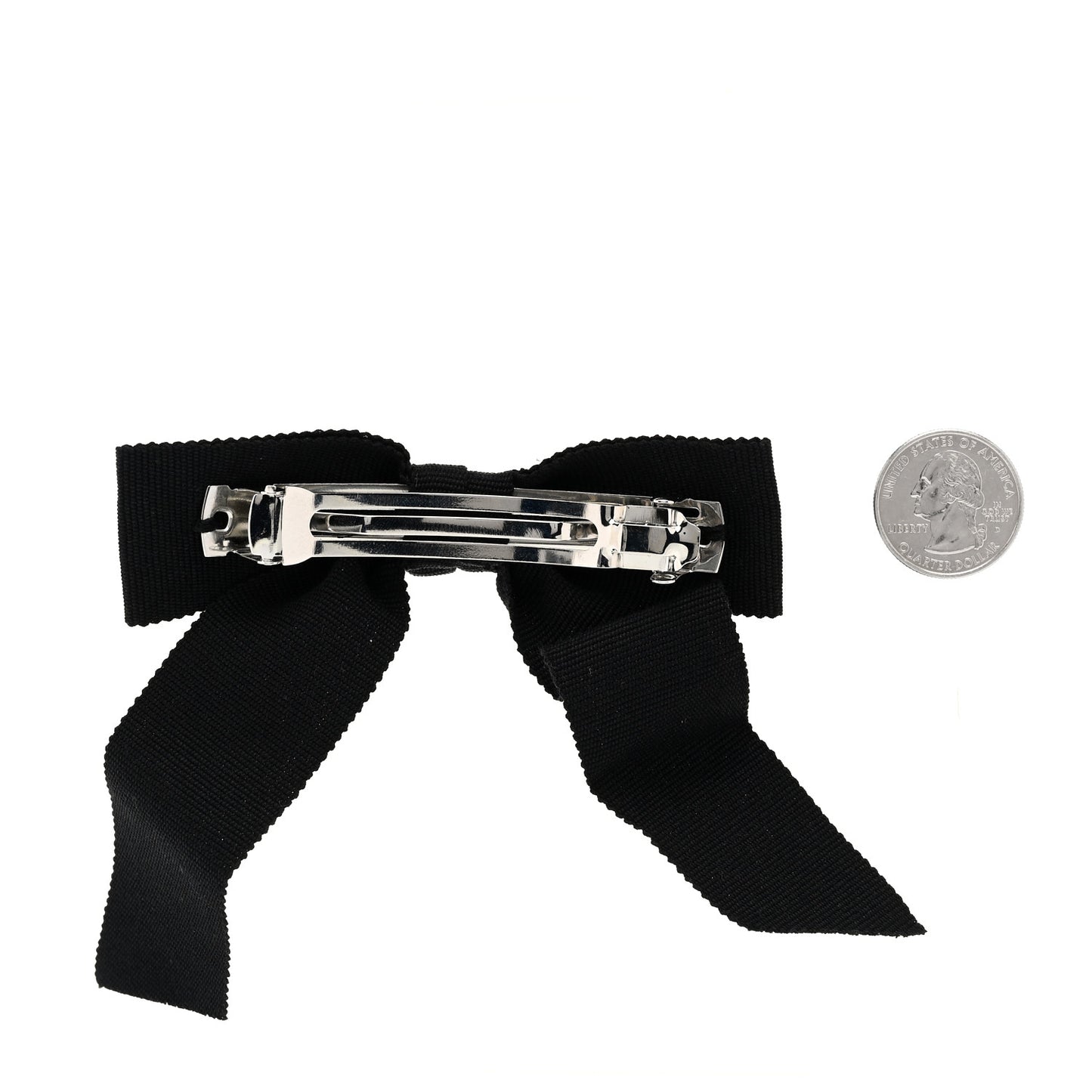 Grosgrain Bow CC Hair Clip Black