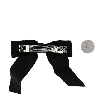 Chanel Grosgrain Bow CC Hair Clip Black 2 of 3