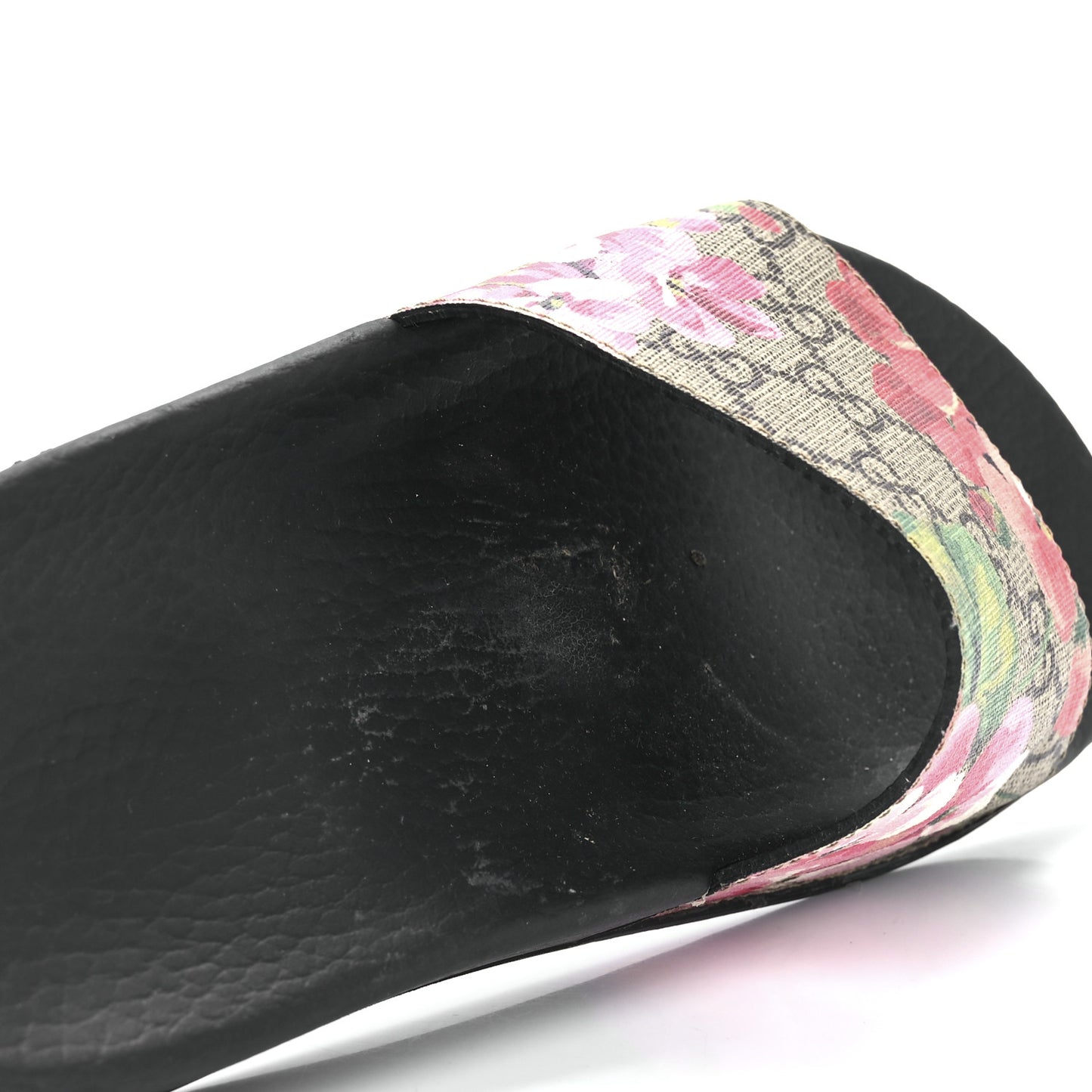 GG Supreme Monogram Blooms Slide Sandals 37 Beige Multicolor