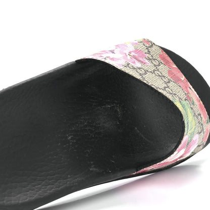 Gucci GG Supreme Monogram Blooms Slide Sandals 37 Beige Multicolor 8 of 9