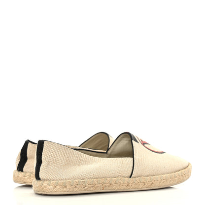 Louis Vuitton Canvas Postcard Espadrille Flats 38 Ecru 4 of 7
