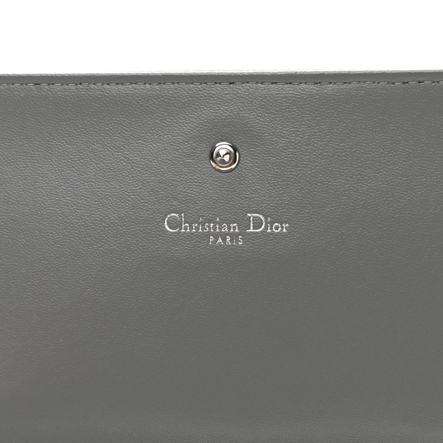 Christian Dior Grained Calfskin Diorama Croisiere Chain Wallet Gris 7 of 9