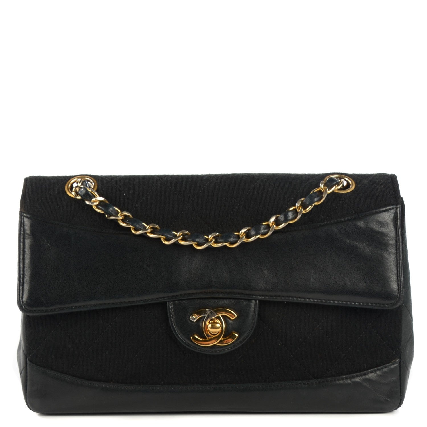 Chanel Lambskin Jersey Quilted Small Flap Black 1 of 10