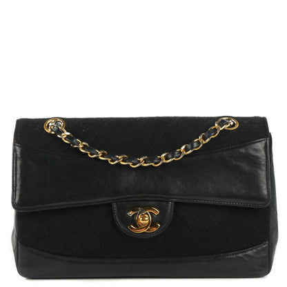 Chanel Lambskin Jersey Quilted Small Flap Black 1 of 10