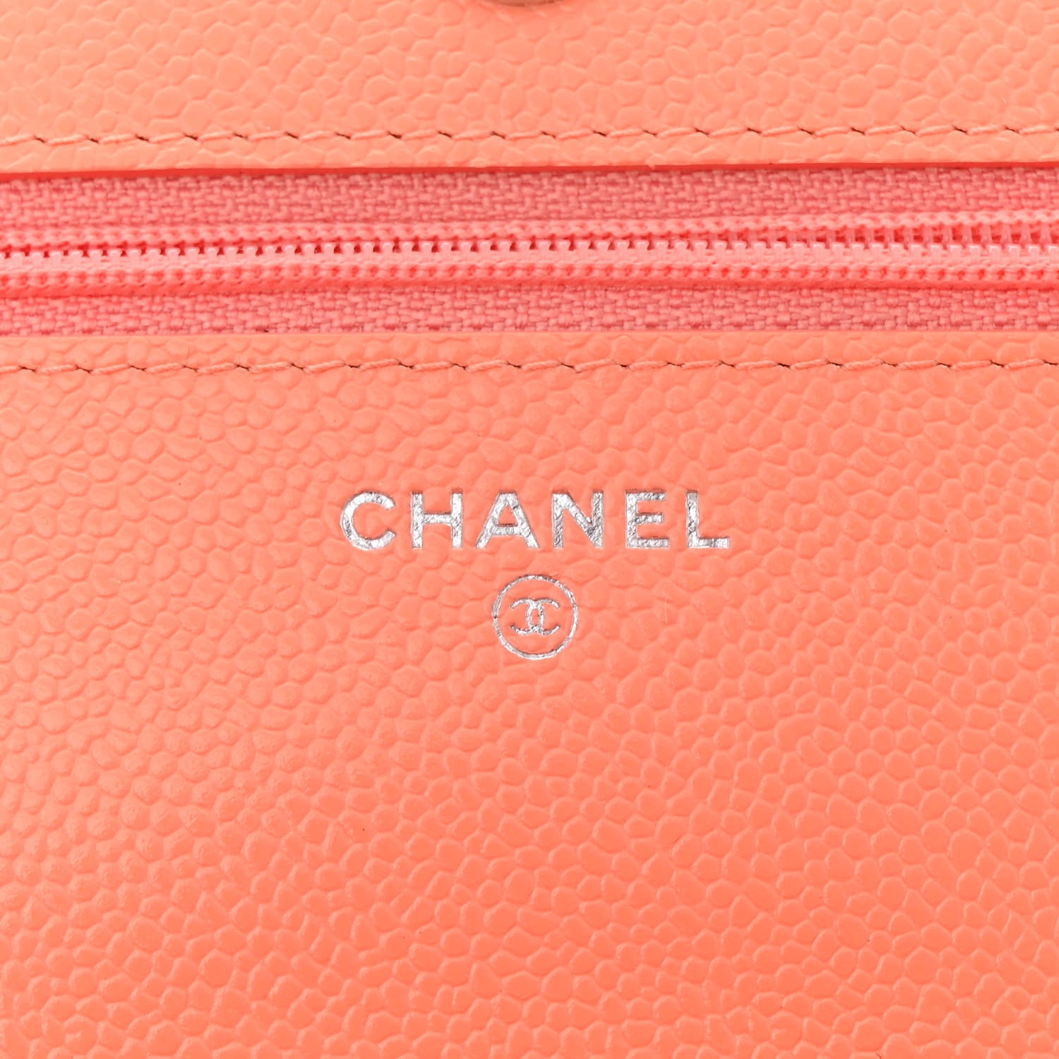 Chanel Caviar Quilted Wallet on Chain WOC Coral 6 of 13