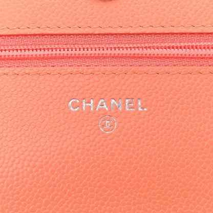 Chanel Caviar Quilted Wallet on Chain WOC Coral 6 of 13