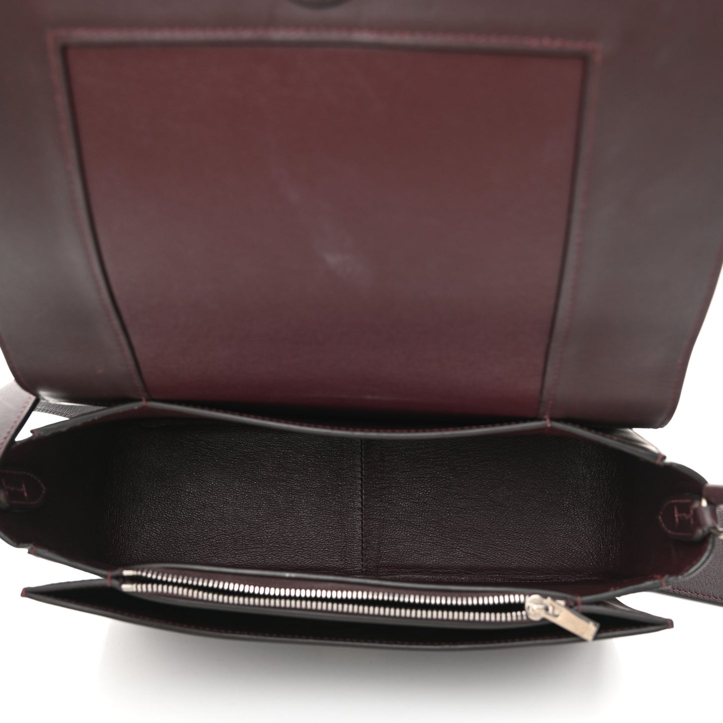 Shiny Smooth Calfskin Medium Frame Shoulder Bag Burgundy Pearl Blue