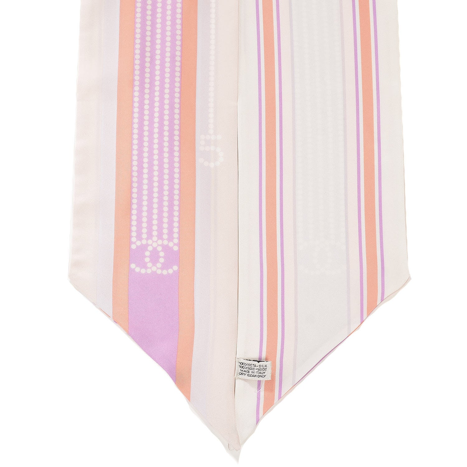 Chanel Silk Scarf Beige Violet 5 of 5