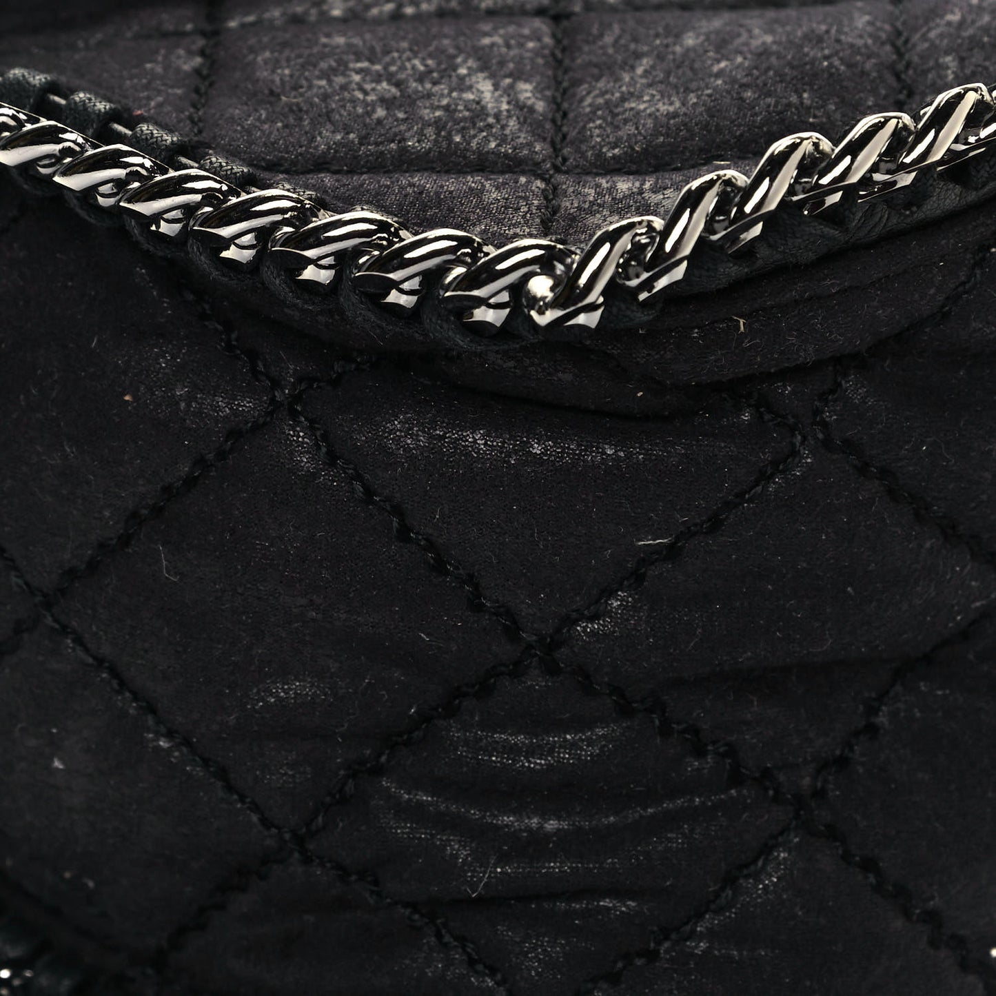 Shaggy Deer Quilted Falabella Shoulder Bag Black