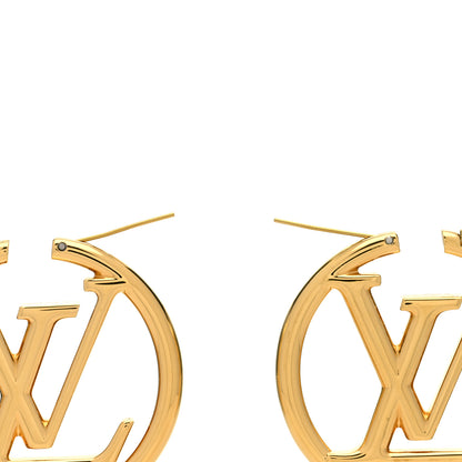 Louis Vuitton Metal Louise Hoop Earrings Gold 3 of 4