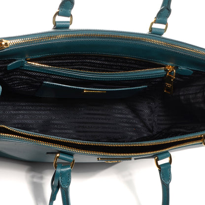 Prada Saffiano Lux Large Double Zip Tote Ottanio 6 of 11