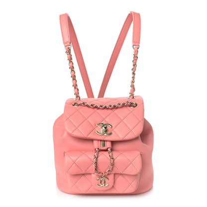 Chanel Lambskin Quilted Small Duma Drawstring Backpack Pink 1 of 9