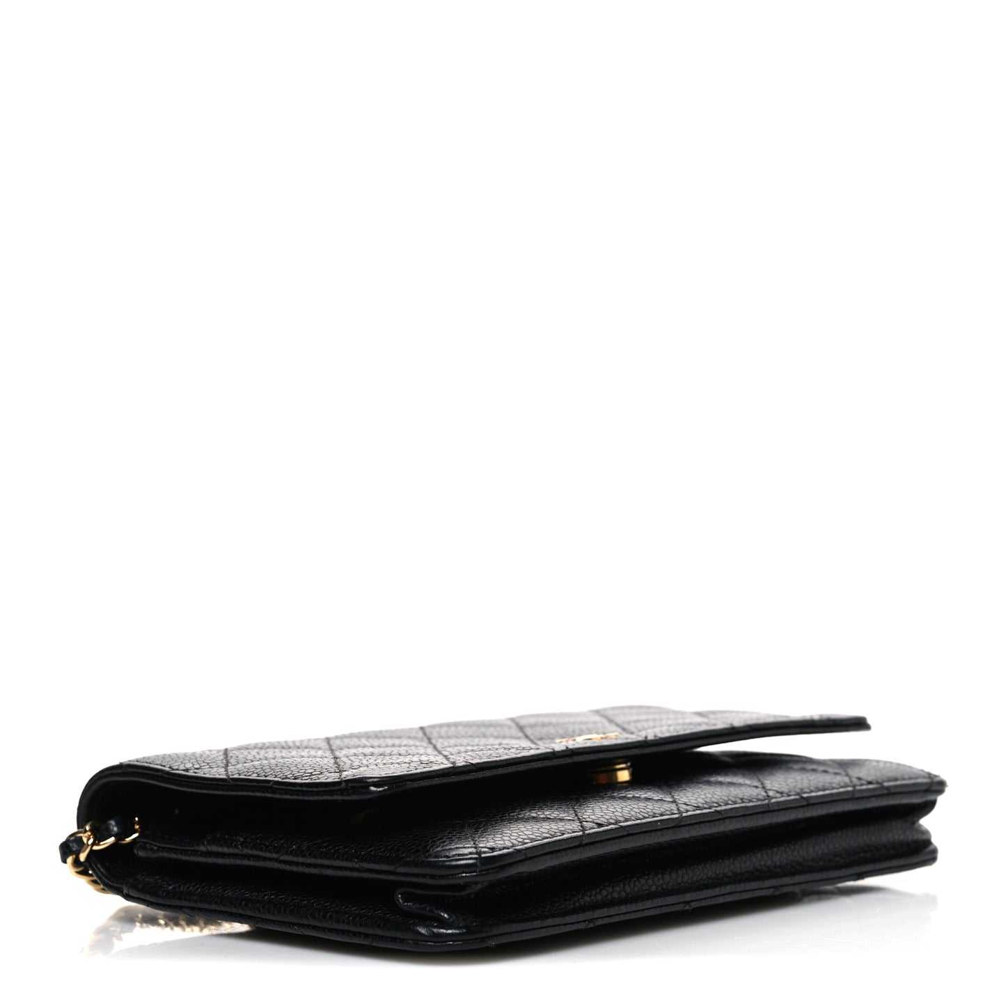 Caviar Quilted Wallet on Chain WOC Black