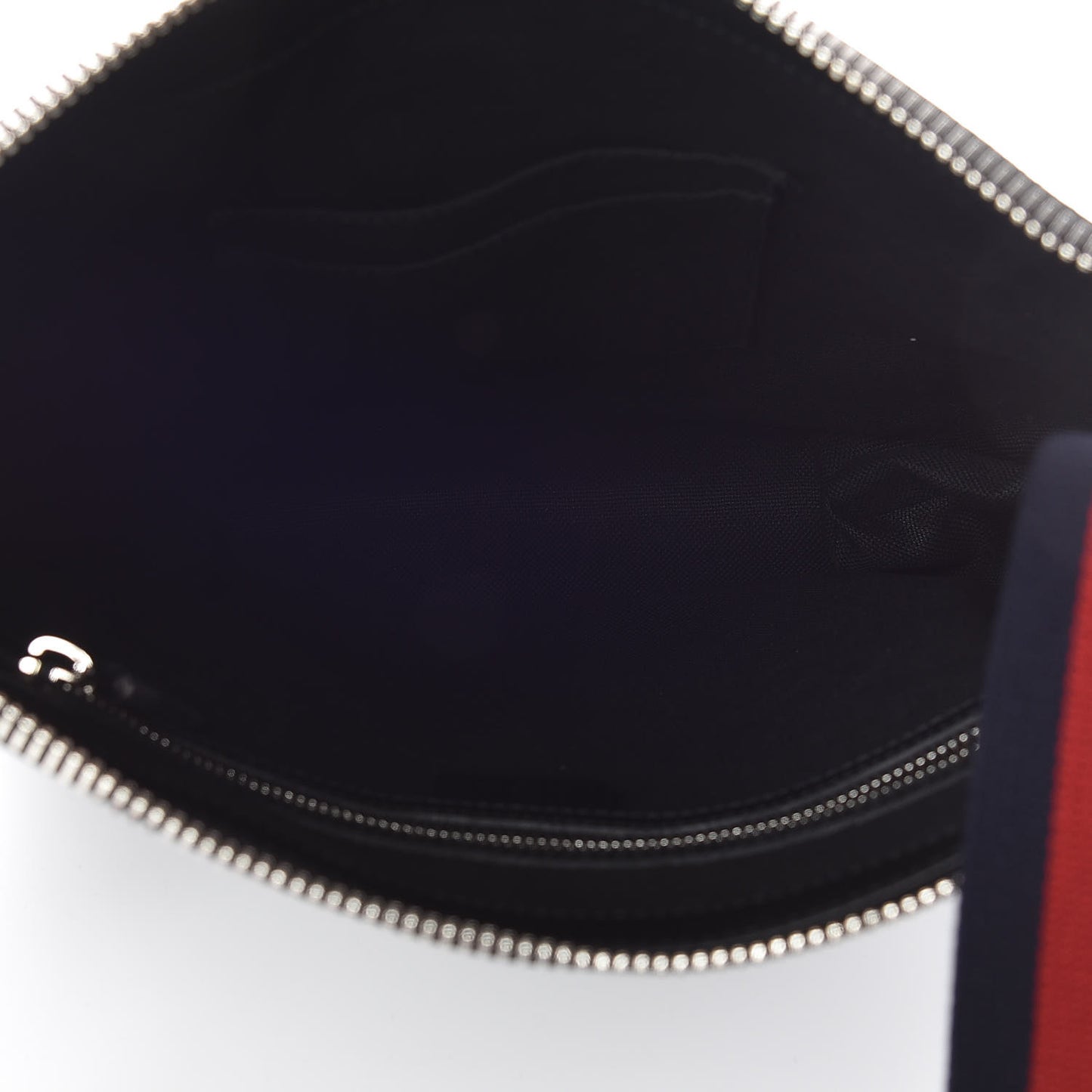 GG Supreme Monogram Appia Calfskin Web Flat Messenger Bag Black Grey
