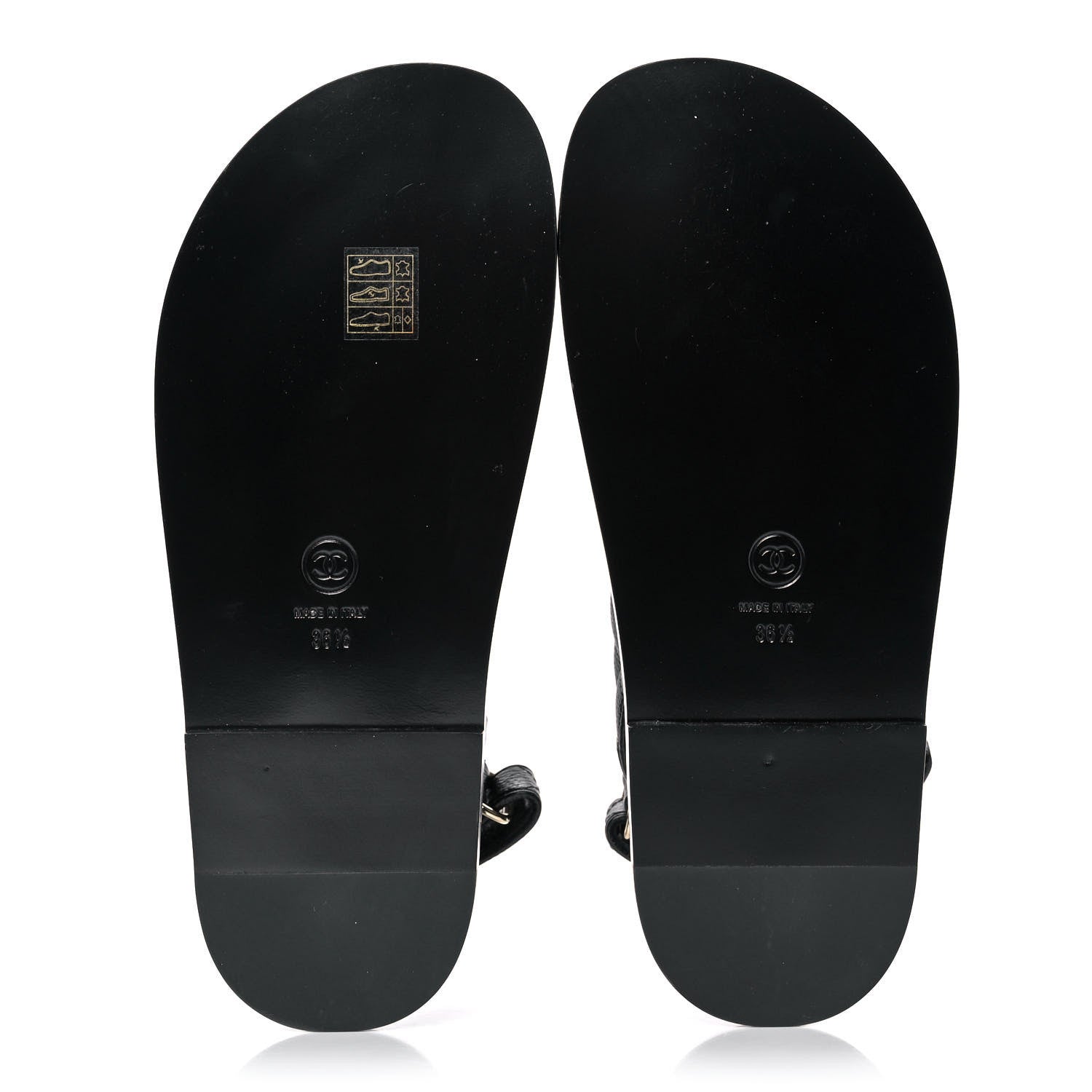 Chanel Grained Calfskin Velcro Dad Sandals 36.5 Black 5 of 9