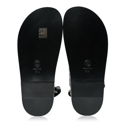 Chanel Grained Calfskin Velcro Dad Sandals 36.5 Black 5 of 9