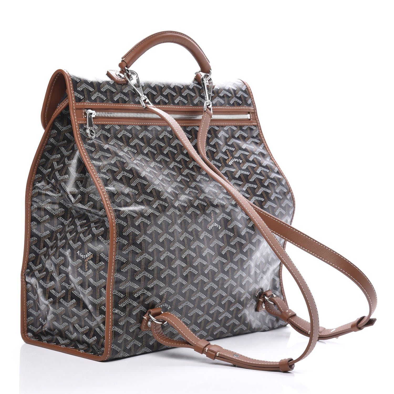 Goyard Goyardine Saint Leger Soft Briefcase Backpack Black Gold 2 of 8