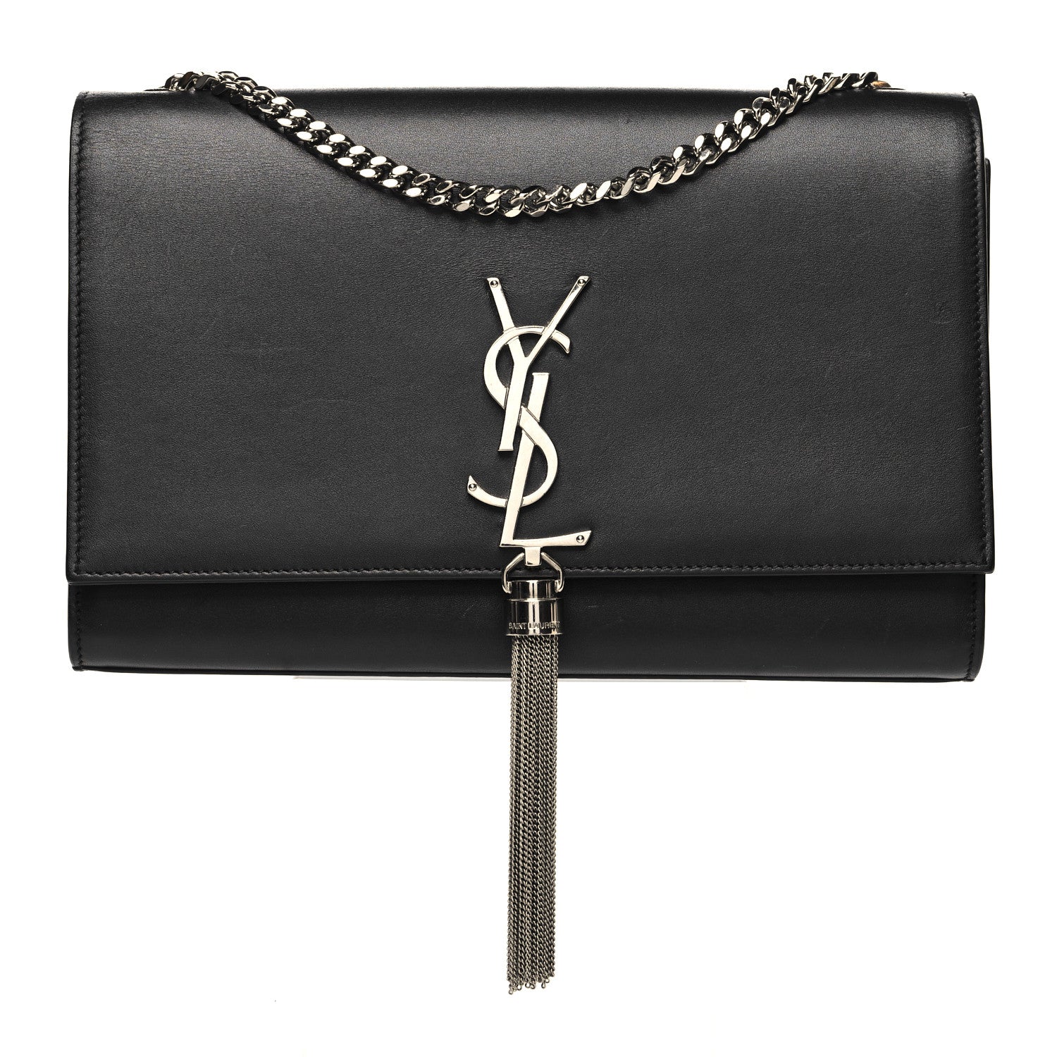 Saint Laurent Smooth Calfskin Medium Classic Monogram Kate Tassel Satchel Black 1 of 12
