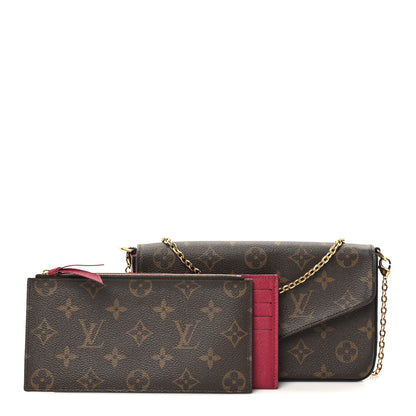 Louis Vuitton Monogram Pochette Felicie Chain Wallet Fuchsia 2 of 10