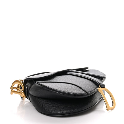 Christian Dior Grained Calfskin Saddle Bag With Strap Black 5 of 10
