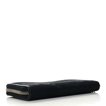 Gucci Canvas Monogram Jumbo GG Textured Dollar Calfskin Continental Wallet Black 4 of 8