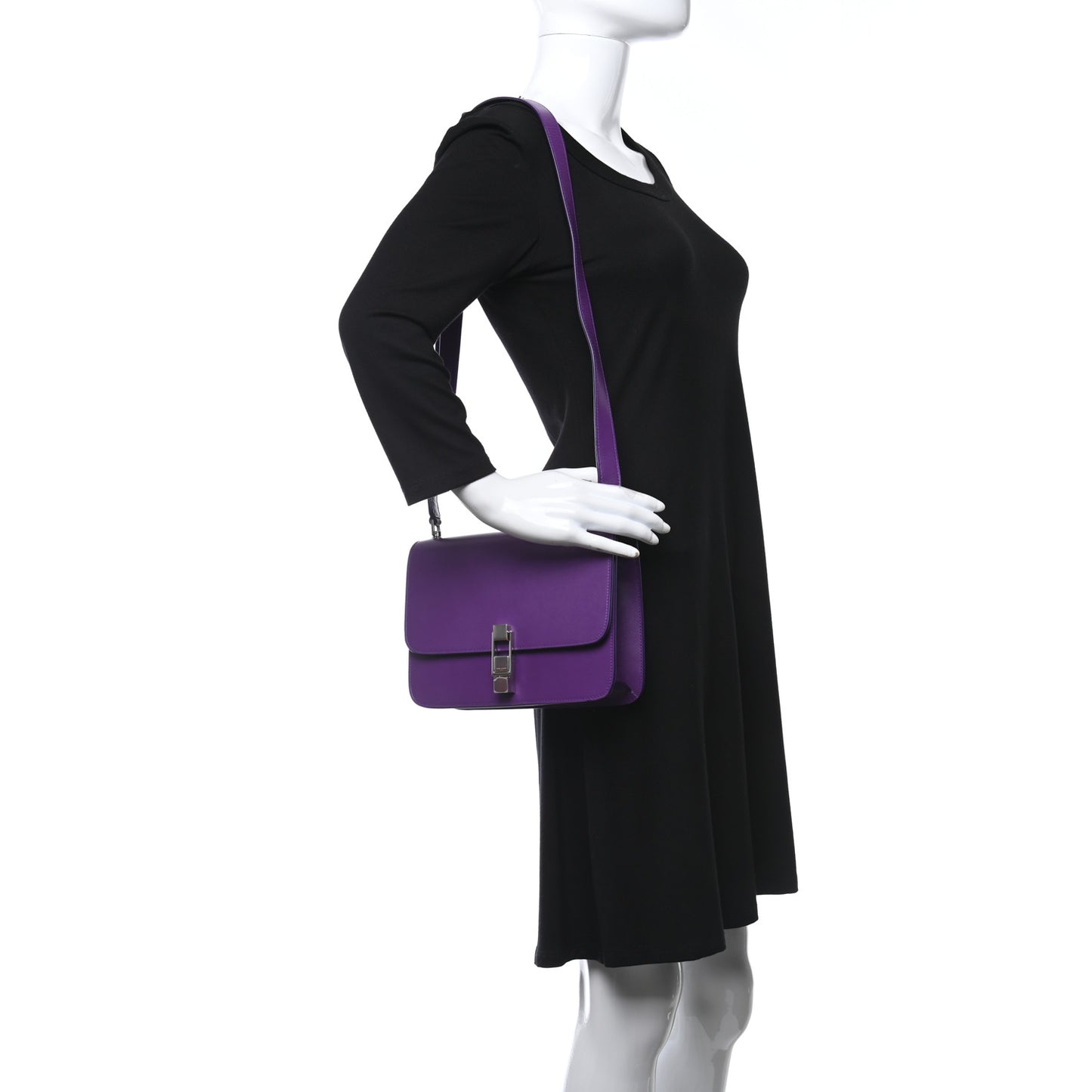 Smooth Calfskin Carre Satchel Purple