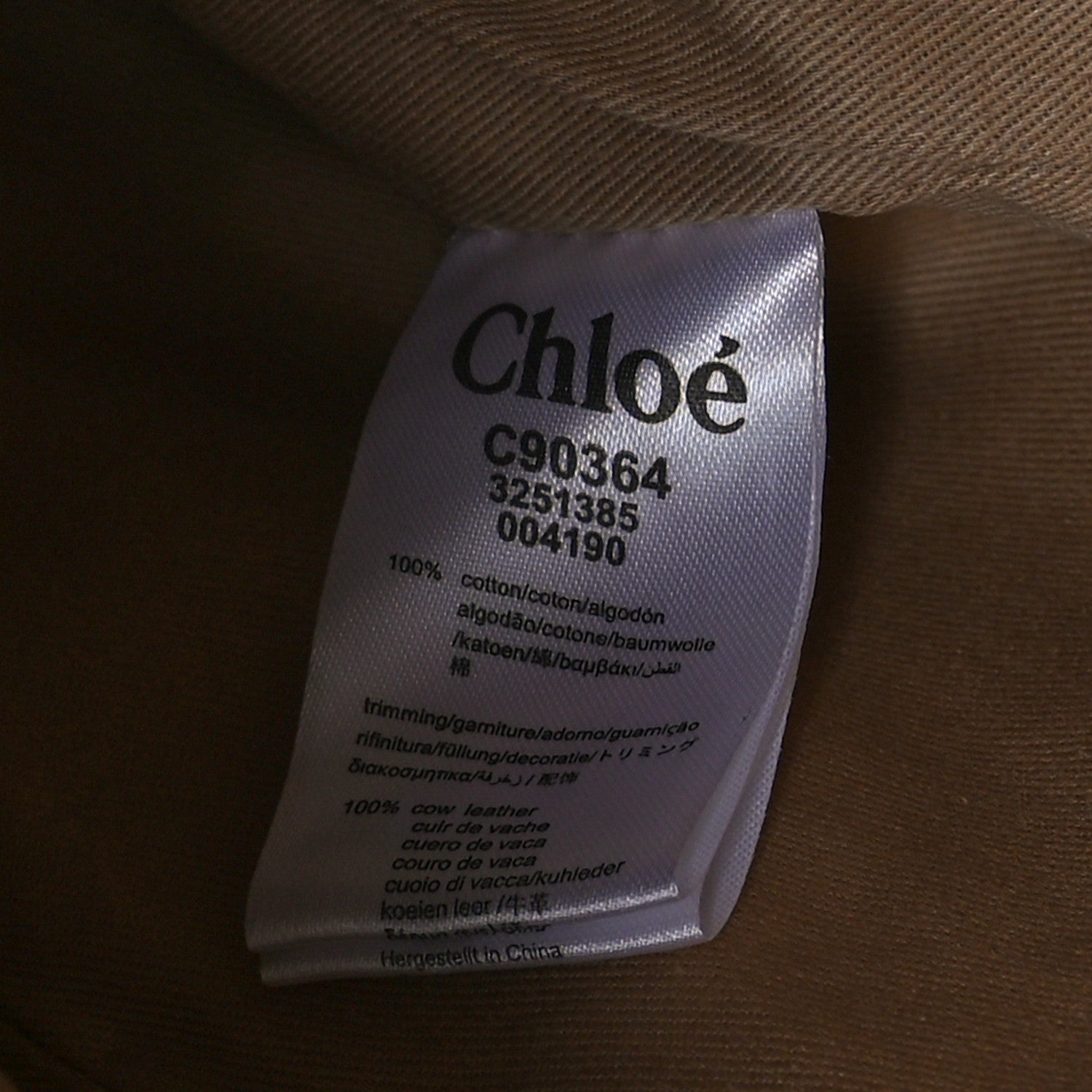 Chloe Cotton Calfskin Diaper Bag White Brown 9 of 15