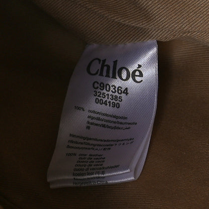Chloe Cotton Calfskin Diaper Bag White Brown 9 of 15